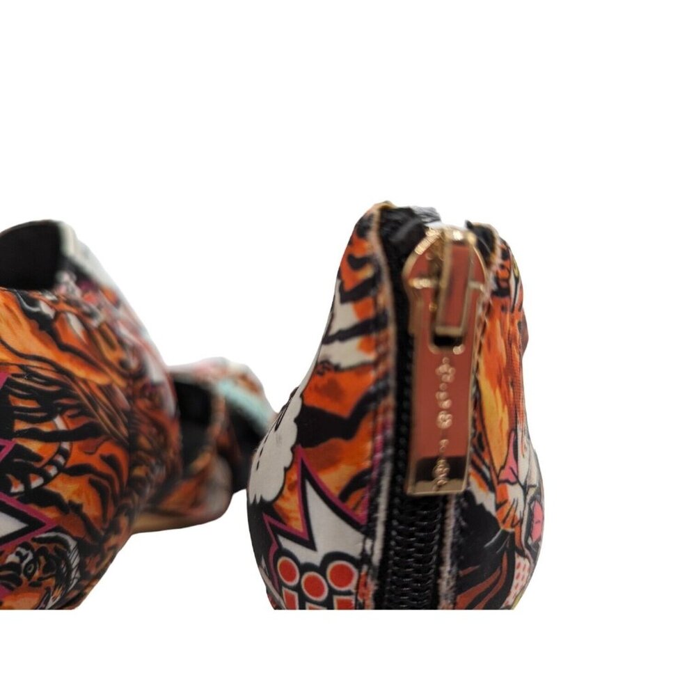 Nicole Miller Atelier Tiger Comic Print Open Toe Pump Shoes 8.5 M NEW - Picture 7 of 10